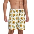 thumbnail image 2 of Sikiie Corn Sunflowers Mens Pajama Shorts, Lightweight Lounge Pant with Pockets Soft Sleep Pj Shorts for Men4X-Large, 2 of 6