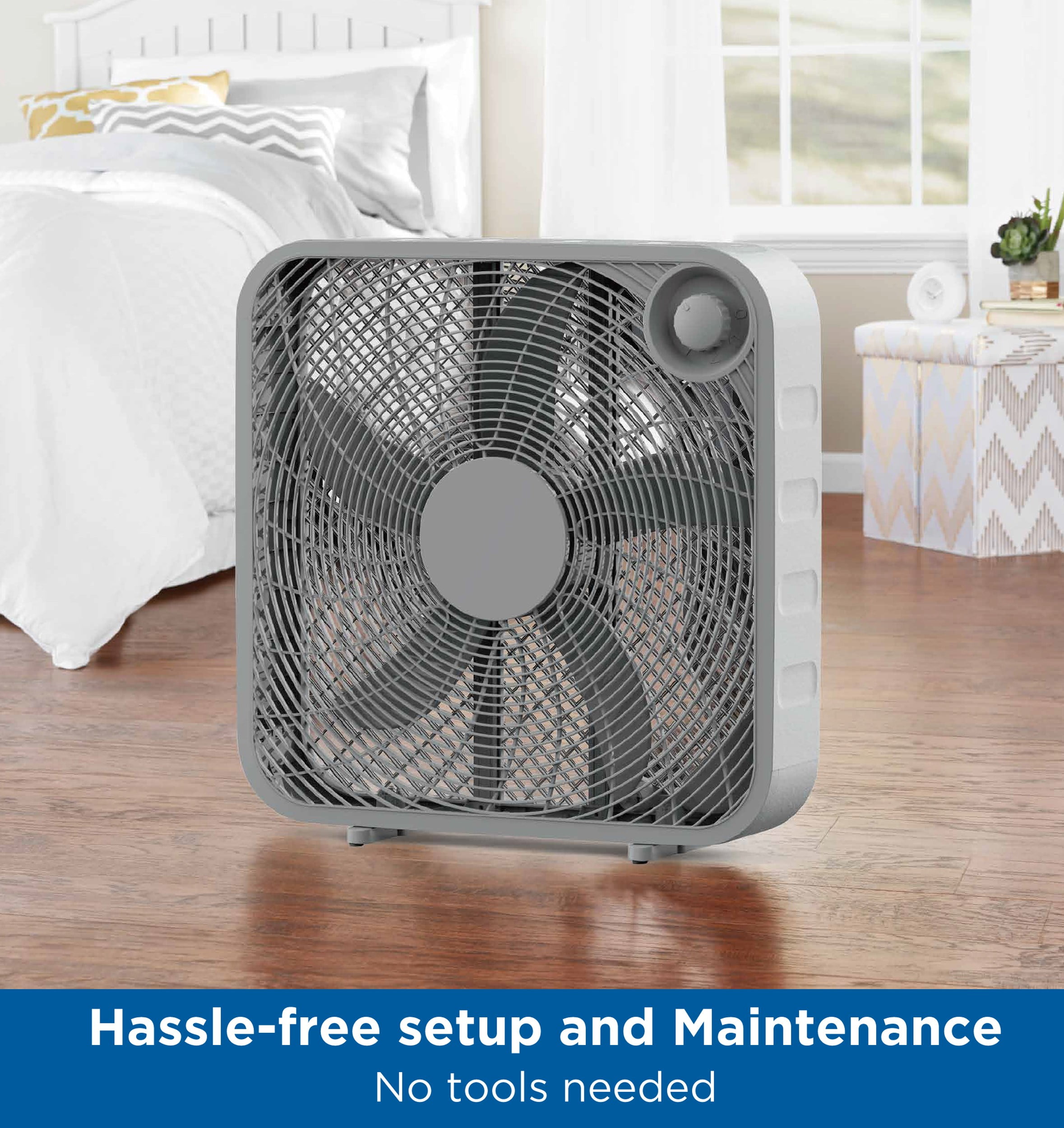 Mainstays 20-Inch Silver 3-Speed Portable Box Fan, FB50-16HS