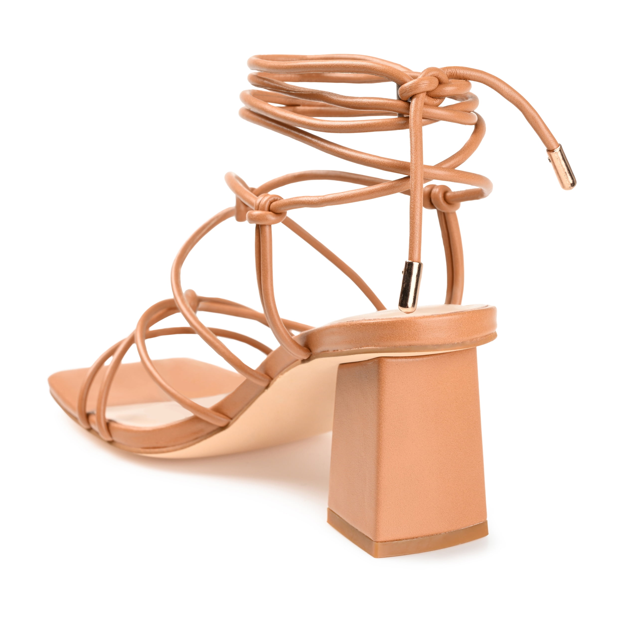 Journee Womens Harpr Open Square Toe Block Heel Dress Sandals