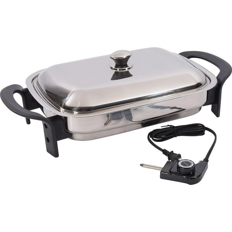  Maxam 16-Inch Electric Skillet - Rectangular Stainless
