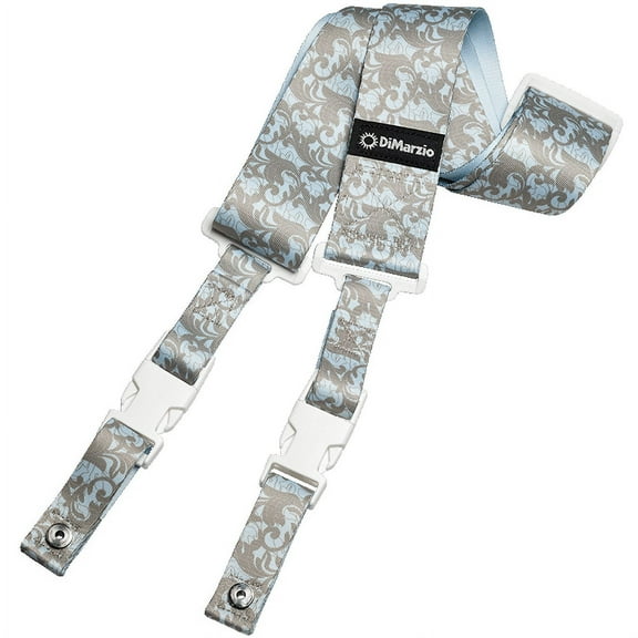 DiMarzio Steve Vai UtoPIA ClipLock 2" Guitar Strap, GRAY/LIGHT BLUE, #DD2253