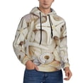 thumbnail image 2 of Fotbe Men's Hoodie with Starfishes On Seashells Pattern - Kangaroo Pocket Pullover Hooded Sweatshirt, Perfect for Daily Wear, Travel, and Home-X-Large, 2 of 7