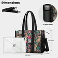 thumbnail image 5 of Teacher Tote Bag,Yorkie Dog and Flower Florals Teacher Utility Tote Bag,Large Work Tote Bags for Women with Multiple Pockets,Top Zipper Closure,13.8x10.6x6.7 Inch, 5 of 5