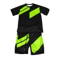 thumbnail image 4 of Ramiter Mens Matching Set Mens T Shirt Shorts Pants Suit Mens Extra Slim Fit Suit Green,S, 4 of 4