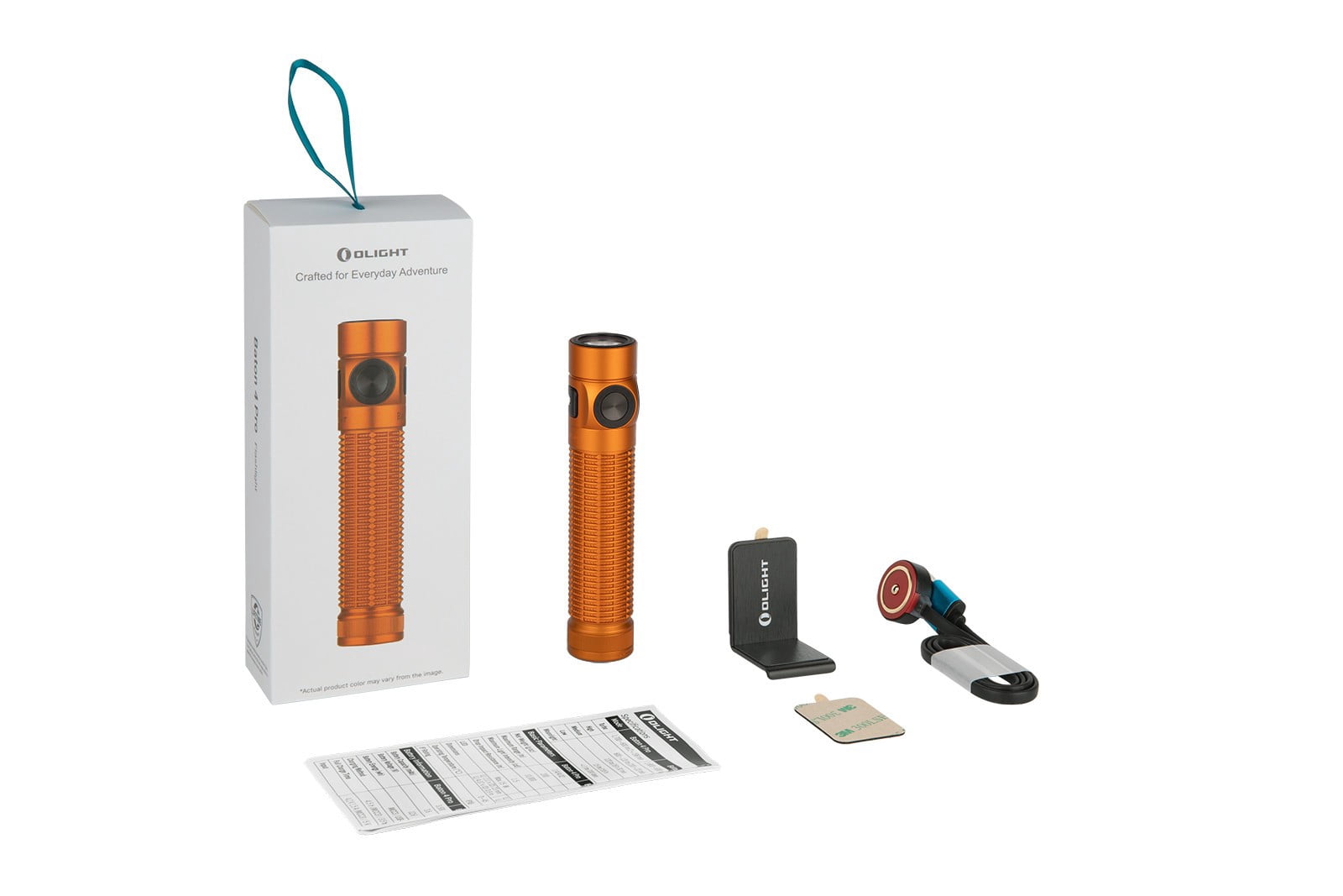 Olight Baton 4 Pro Dual Switch Compact Flashlight, 1600 Lumens, 200 Meters (Orange CW)