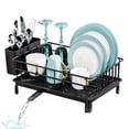 thumbnail image 1 of Escurridor de Trastes Acero Inoxidable,Trastero Escurridor para Encimera de Cocina con Drenaje Automático,Organizador sobre Fregadero Utensilios de Cocina,Organizador de Platos (Negro), 1 of 7