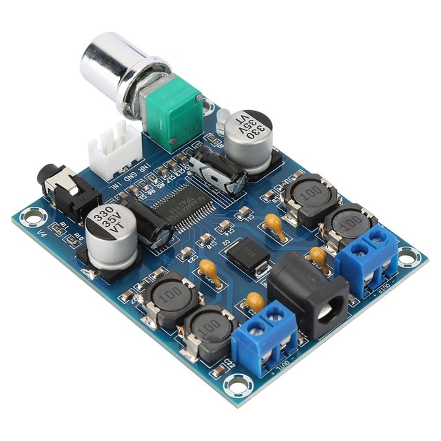 Amplificador de audio Jadeshay Placa amplificadora de Potencia de doble canal DC 12-28V 3A 45W