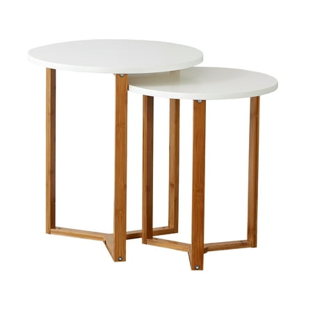 Art Deco Nesting Tables - Mainstays Bamboo Collection Wooden Nesting Tables