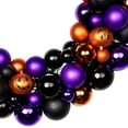 thumbnail image 6 of Northlight Jack-O-Lanterns Shatterproof Ball Ornament Halloween Wreath - 24" - Unlit, 6 of 10