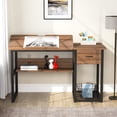 thumbnail image 3 of Tribesigns Drawing Computer Desk with Tiltable Tabletop, Painting Drafting Desk Workstation with Storage Shelves and Drawer for Students, Home Office, 3 of 8