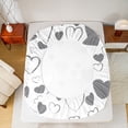 thumbnail image 5 of Homewish Love Heart Print Queen Sheet Sets, Kawaii Cartoon Flat Sheet, Teens Kids Girls Women Queen Fitted Sheet, Lightweight Room Decor, 4-Piece, 5 of 7