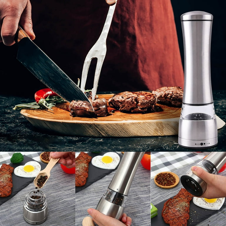 Qepwscx Kitchen Manual Grinding Black Pepper Mill Stainless Steel