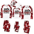 BADHUB Christmas Pajamas Sets for Family Matching Letter Print Long