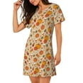 thumbnail image 2 of Naloa Fall Autumn Print Women Nightgowns,Womens Loungewear,Short Sleeve Sleepwear,Comfy Ladies Nightdress, 2 of 6