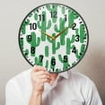 thumbnail image 6 of Yayeee Wall Clock Battery Operated 9.5" Silent Non-Ticking for Living Room, Cactus Pattern, 6 of 8