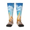 thumbnail image 1 of JUNZAN Beach Starfish Shell Pattern Fun Novelty Knee Warmer High Socks, 1 of 6