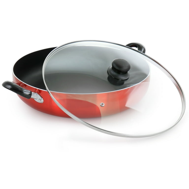 Better Chef 14 in. Aluminum Nonstick Frying Pan in Gray with Glass Lid  98580246M - The Home Depot