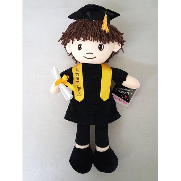 17" Graduation Cute Boys Doll 3D with Cap, Gown and Diploma Plush [Toy