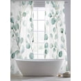thumbnail image 5 of Watercolor Plant Sheer Curtains 84 inches Long 2 Panels Set Green Eucalyptus Leaf Farm Sheer Window Curtain Rod Pocket Voile Drapes for Living Room/Bedroom, Each 52" W x 84" L, 5 of 7