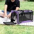 thumbnail image 4 of Bolsa de transporte para mascotas GAPZER para perra Yorkie Travel Kennel, color morado, 4 of 9