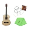 KKmoom 39" 6-String Solid Wood Basswood Classical Guitar 19 Frets Nylon Copper Alloy String