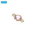thumbnail image 3 of Uxcell Birthstone Connector Link 2mm Hole Pink Round Birthstone Charm 304 Stainless Steel Crystal Bead Glass 20 Pcs, 3 of 6