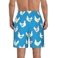 thumbnail image 3 of KLL Cartoon Chicken Men's Casual Summer Beach Shorts Hawaiian Shorts with Pockets-Large, 3 of 5