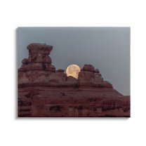 Desert Mesa Moonlit Night Landscape Landscape Photograph Gallery Wrapped Canvas Print Wall Art