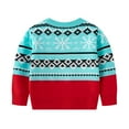 thumbnail image 6 of Bjutir Toddler Boys Girls Christmas Cartoon Warm Knitted Sweater Long Sleeve Tops Knitwear Cardigan Coat Sky Blue Size 4-5 Years, 6 of 8