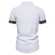 thumbnail image 4 of Hombres Casual Manga corta Impreso Patchwork Botón Camisa Bolsillo Tops Blusa Pompotops  oipoqjl48677, 4 of 9