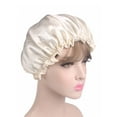 thumbnail image 2 of Womens Soft Pure Satin Silk Sleeping Caps Night Sleep Hats Hair Scarves Bonnet, 2 of 4