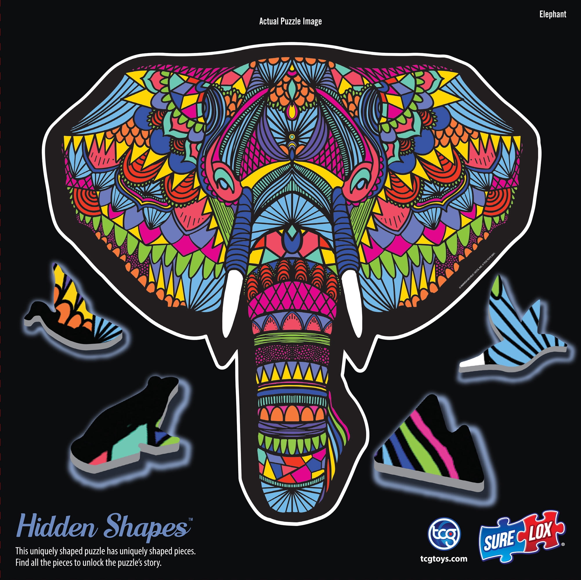 HIDDEN SHAPES PUZZLE - ELEPHANT