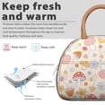 thumbnail image 3 of Boho Mushroom Lunch Bag - Whimsical Fungi & Wildflowers Print Insulated Tote, Cottagecore Aesthetic Reusable Cooler (Magical Forest Design), 3 of 4