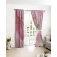 thumbnail image 3 of Pink Marble Blackout Curtains for Bedroom/Living Room, Thermal Insulated Kitchen Curtains, Golden Abstract Modern Ink Painting Grommet Darkening Window Treatment Drapes 27.5"x39"x2, 3 of 8