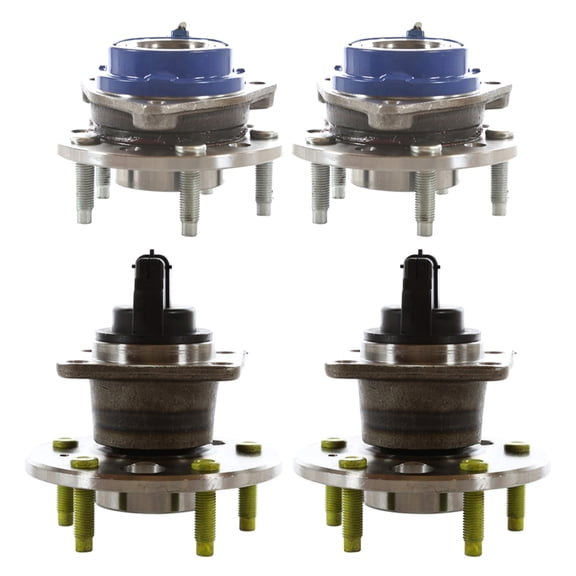 AutoShack Front & Rear Wheel Hub Bearing Assemblies with ABS Replacement for 1997-2000 Chevrolet Malibu 1997-1999 Oldsmobile Cutlass 1999-2000 Pontiac Grand Am 4-PC Set