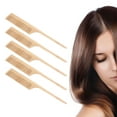thumbnail image 3 of Tail Teasing Comb, Hair Tail Comb Lightweight Heat  Safe Rounded Teeth Bamboo  For Barber For Salon, 3 of 8