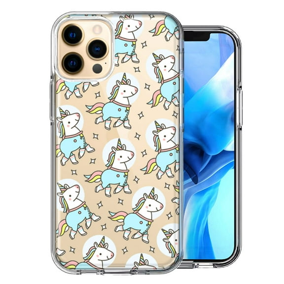 MUNDAZE For Apple iPhone 11 Pro Space Unicorns Design Double Layer Phone Case Cover