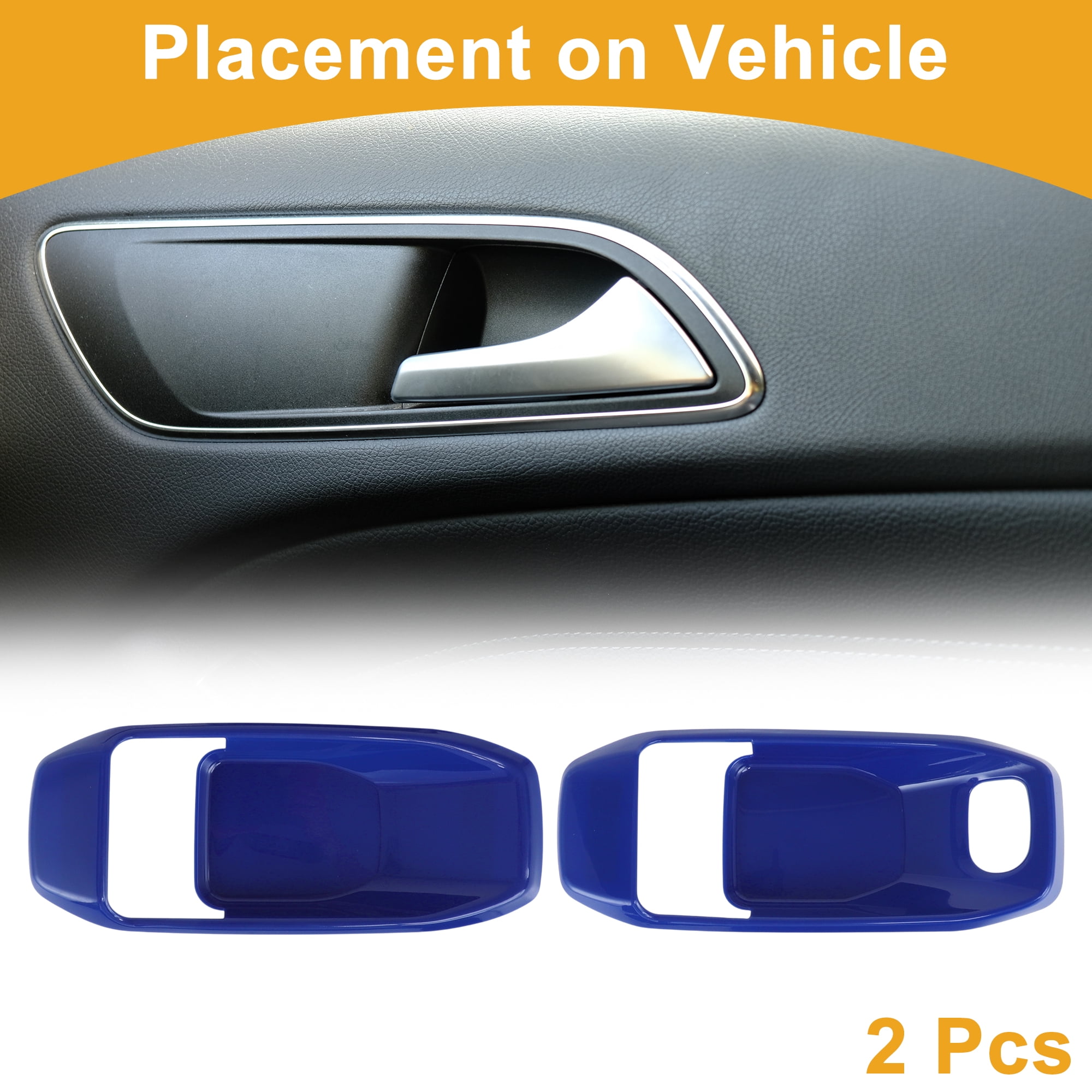 Interior Door Handle Bowl Cover Trim for Jeep Wrangler Gladiator JT 2DR 2018-2024 Inner Door Handle Decoration Frame Trim Deep Blue ABS 2 Pcs