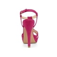 thumbnail image 2 of BLISSFUL STEP Women T Strap Slingback Platform Stiletto Heel Sandals Hot Pink 7, 2 of 7