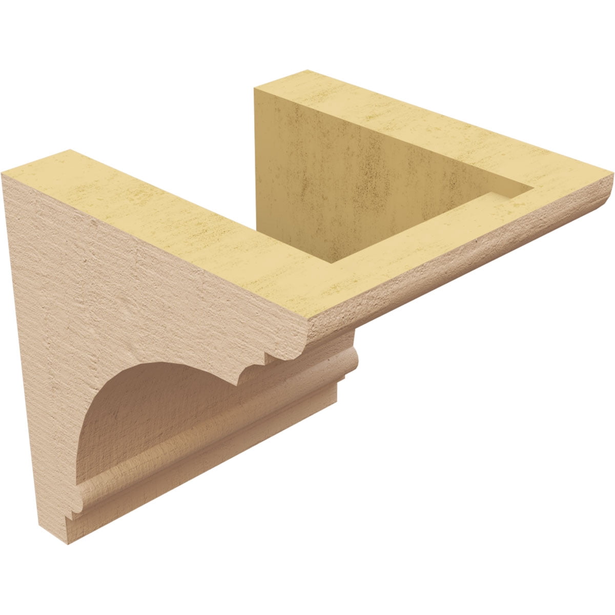 5"W x 5"D x 5"H Wide Hughes Rough Cedar Woodgrain TimberThane Corbel, Primed Tan