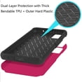 thumbnail image 5 of TJS Phone Case for TCL K11 T432W / TCL 502, Dual Layer Hybrid Magnetic Support Shockproof Heavy Duty Cover (Pink), 5 of 5
