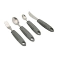 thumbnail image 3 of Elderly Utensils, Skidproof Ribbed Handle Adaptive Utensils Grey Stainless Steel Hanging Hole  for Eating, 3 of 7