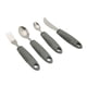 thumbnail image 3 of Utensilios adaptables para personas mayores, cuchillo, tenedor, cucharas, mangos anchos ponderados, color gris, fácil agarre, 4 Uds., 3 of 8