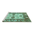 thumbnail image 2 of Ahgly Company Machine Washable Indoor Rectangle Abstract Turquoise Blue Modern Area Rugs, 5' x 7', 2 of 4