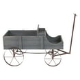 thumbnail image 2 of Shine Company Small Cedar Wood Decorative Buckboard Wagon Planter in Gray, 2 of 3
