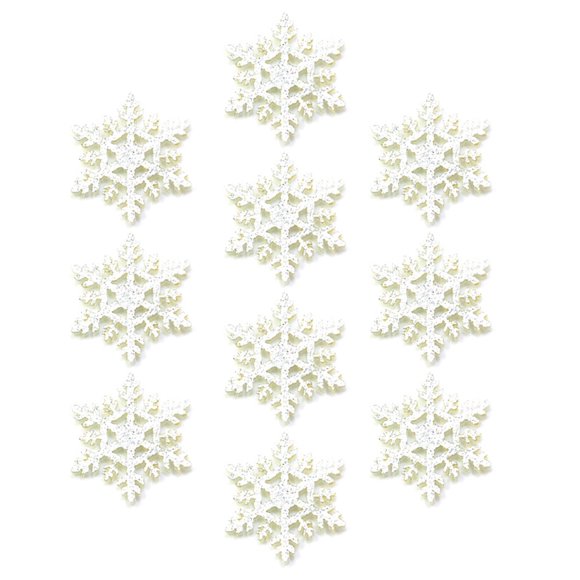 10PCS Flocon de Neige Embellissement Bricolage Paillettes Flocon de Neige Métier pour Serre-Tête de Corde de Cheveux