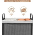 thumbnail image 4 of Rolling Laundry Hamper with Wheels 2-Section Laundry Sorter Rolling Laundrys Basket on Wheels with Removable Bag Clothes Hamper Laundrys Organizer Cart Bathroom Bedroom 100L Grey, 4 of 15