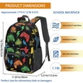 thumbnail image 3 of Game Controller Black Pattern 17" School Backpacks for Teens,Waterproof Oxford Fabric,S-Shape Padded Straps for School,Travel,Hiking,Camping, 3 of 6
