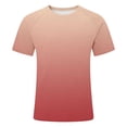 thumbnail image 3 of Men's T-Shirts Gradient Color Casual Shirts Classic Crew Neck Short Sleeve Tees (Red L), 3 of 4