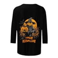 thumbnail image 4 of Heisall Womens Tops 3/4 Sleeve Round Neck Loose Casual Blouses Halloween Print Tshirts Festive Fashion 2025 New Arrival, 4 of 5